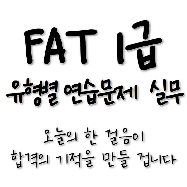 유형별 연습문제 실무🎥아이캔! 삼일 FAT1급